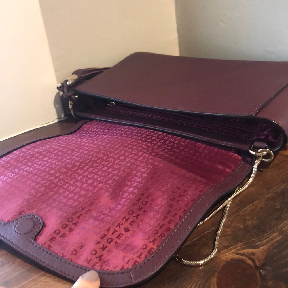 Kate Spade plum mulberry tassel shoulder bag purse - Picture 7 of 8